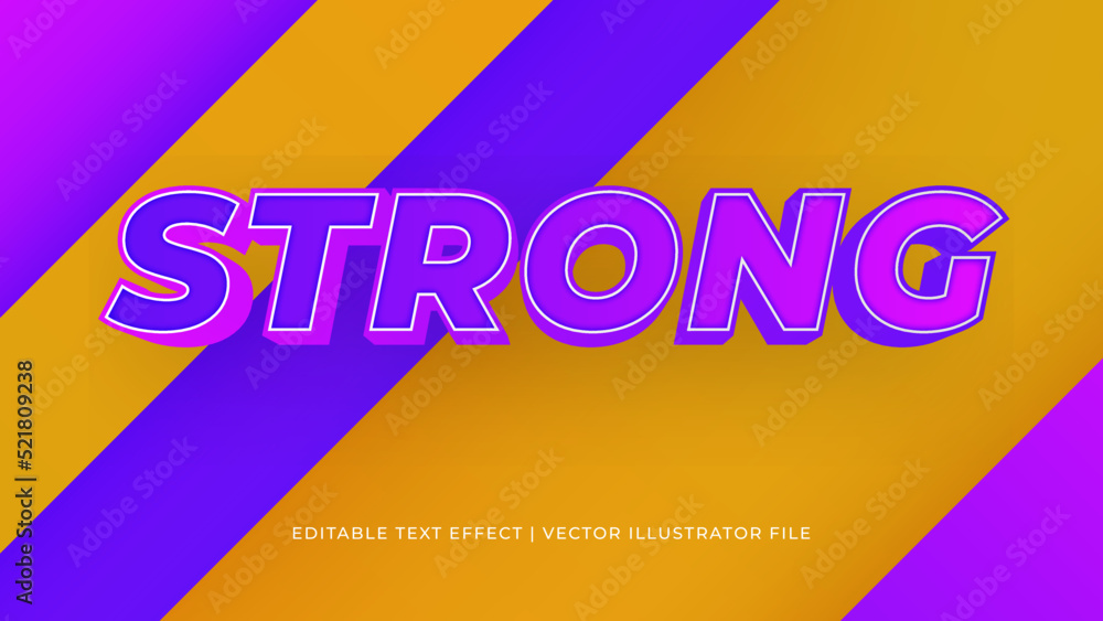 Poster Creative strong editable text effect design template. Editable Vector Text Effect For Branding, Mockup, Social Media Banner, Cover, Book, Games, Title