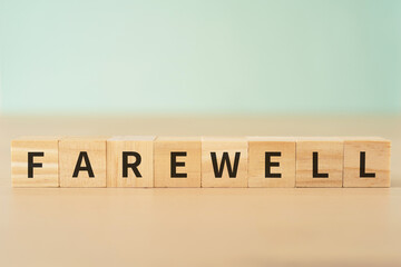 お別れ・決別のイメージ｜「FAREWELL」と書かれたブロック
