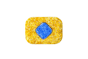 Tablet for dish-washing machine isolated on the white background