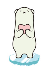 地球温暖化の問題と白熊のイラスト