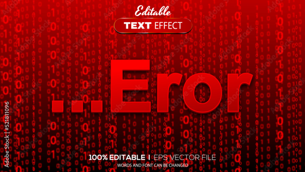 Fototapete 3d eror text effect - editable text effect