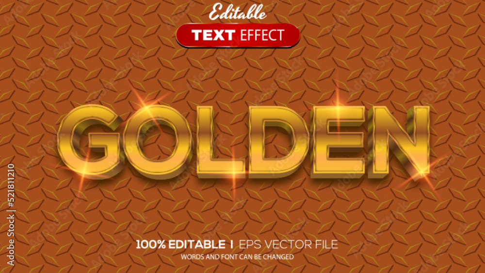 Poster 3d golden text effect - editable text effect