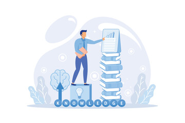 Success education concept. winner,reward,competition,knowledge, skills. modern flat illustration