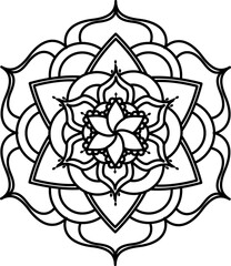 Easy Mandala coloring book simple and basic for beginners, seniors and children. Set of Mehndi flower pattern for Henna drawing and tattoo. Decoration in ethnic oriental, Indian style.