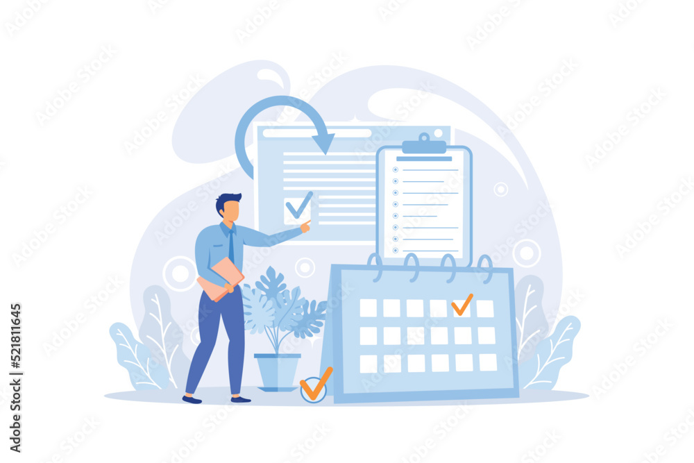 Poster vision and scope document abstract concept vector illustration. vision statement, scope document, ma