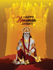 Fototapeta premium Vector illustration of hanuman jayanti background