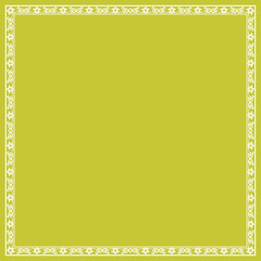 Decorative frame Elegant vector element for design in Eastern style, place for text. Floral yellow and white border. Lace illustration for invitations and greeting cards