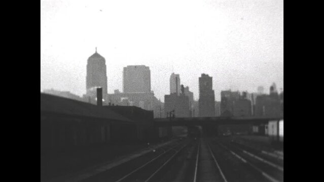 Chicago Train Yard 1937 - Views of the train yard in Chicago, Illinois from a train leaving the city in 1937.