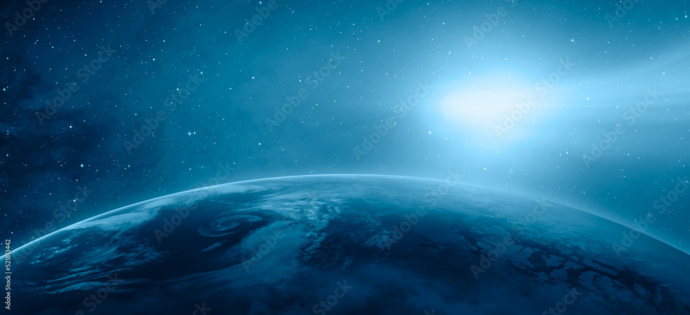 Sticker comet on the space