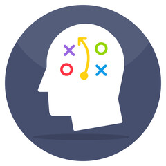 Editable design icon of strategic thinking 