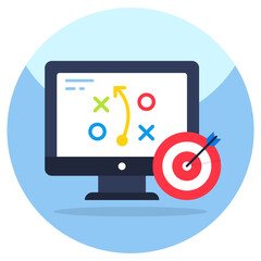 Colored design icon of strategic target 