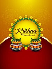 Creative janmashtami banner or header