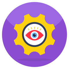 Flat design icon of setting monitoring 