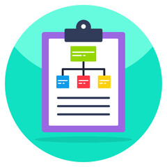 Vector design of flowchart, flat icon