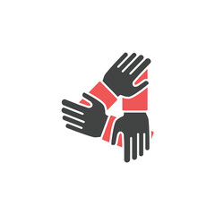 three hands support icons  symbol vector elements for infographic web