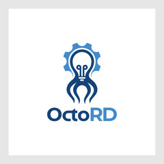 Jellyfish Lightening Logo Design Vector