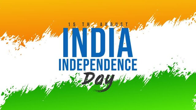 15 august india independence day with indian flag color background (india independence day).