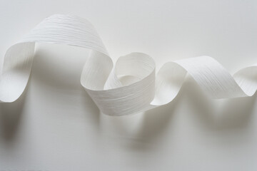 paper ribbon isolated on a white surface