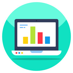 Colored design icon of online statistics 