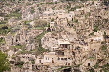 Ortahisar Castle and village, Nevşehir, Cappadocia, Turkey