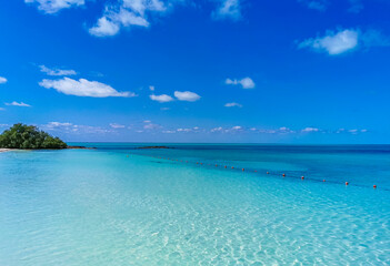 Obraz premium Beautiful tropical natural beach paradise panorama Contoy island Mexico.