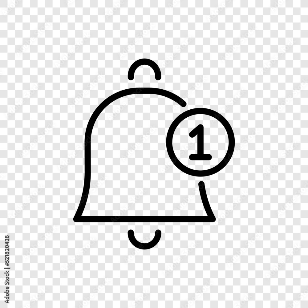 Aufkleber alarm bell with notification simple icon vector. flat design. transparent grid.ai