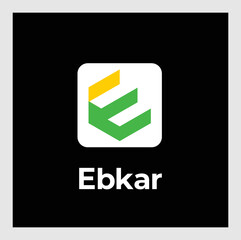 initial letter E . logo design