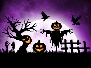 Halloween Moonlight Background Illustration
