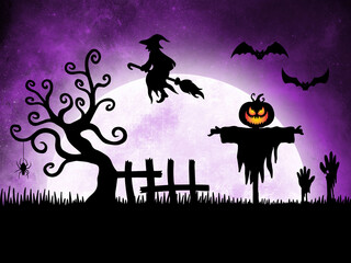 Halloween Moonlight Background Illustration
