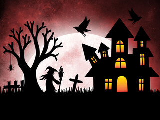 Halloween Background Moonlight Illustration
