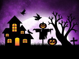 Halloween Moonlight Background Illustration
