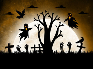 Halloween Moonlight Background Illustration