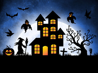 Halloween Background Moonlight Illustration