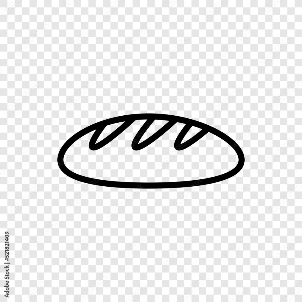 Poster bread simple icon vector. flat design. transparent grid.ai