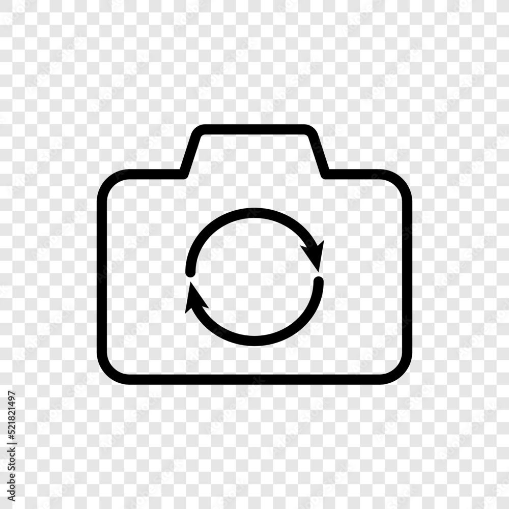 Poster camera logo simple icon vector. flat design. transparent grid.ai