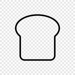 Bread slice simple icon vector. Flat design. Transparent grid.ai