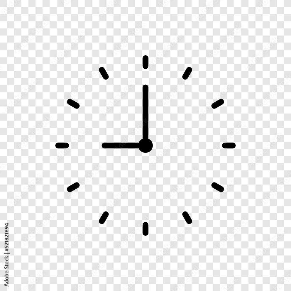 Poster clock simple icon vector. flat design. transparent grid.ai
