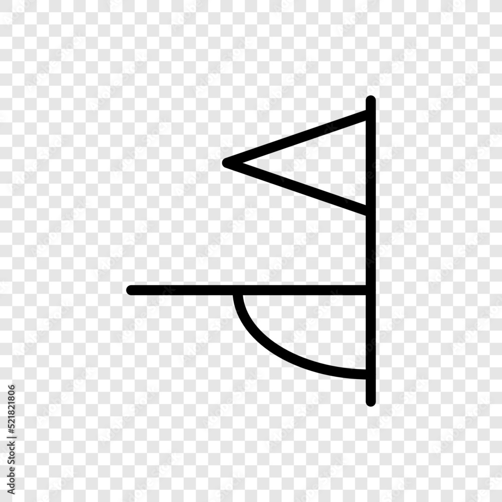 Poster corner kick flag simple icon vector. flat design. transparent grid.ai