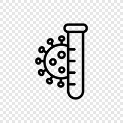 Covid pcr test simple icon vector. Flat design. Transparent grid.ai