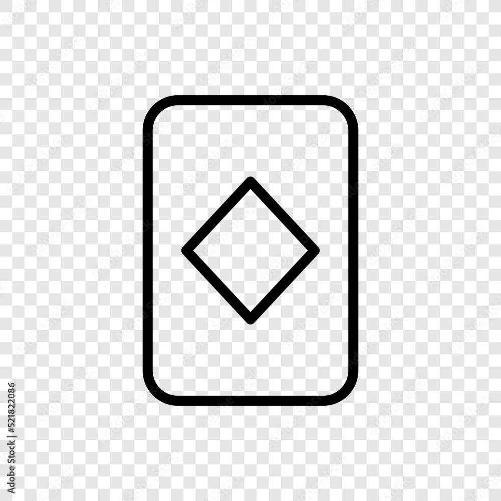 Poster diamonds playing card simple icon vector. flat design. transparent grid.ai