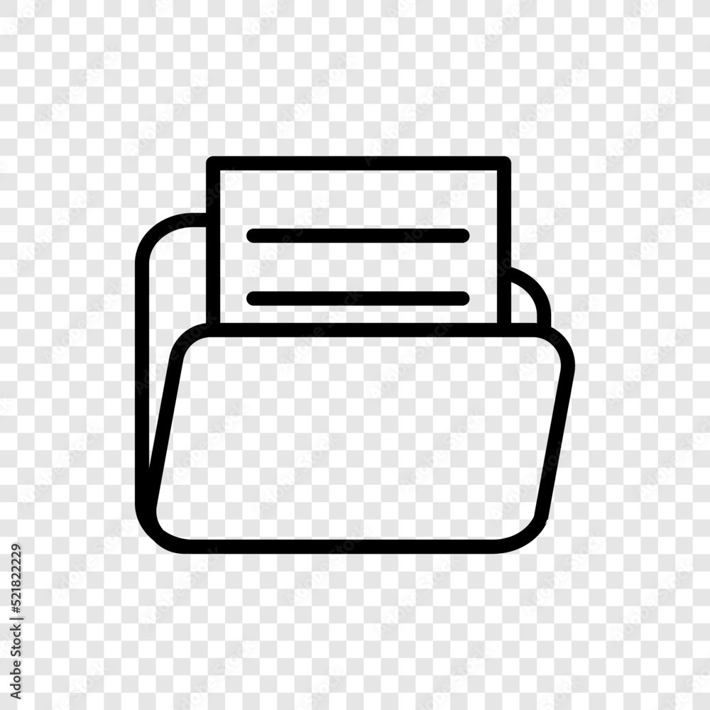 Poster folder with document simple icon vector. flat design. transparent grid.ai