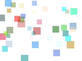 Abstract red green blue yellow squares overlay with transparent
