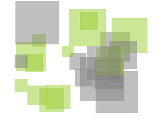 Abstract grey green squares overlay with transparent PNG backgro