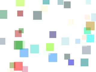 Abstract red green blue yellow squares overlay with transparent