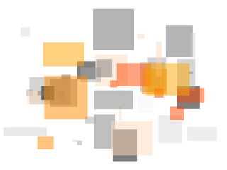 Abstract grey orange squares and rectangles with transparent PNG