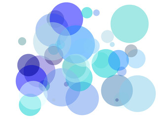 Abstract blue circles with transparent PNG background