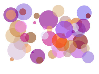 Abstract violet brown orange circles with transparent PNG backgr