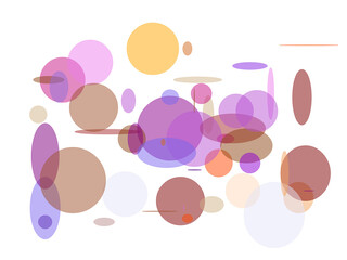 Abstract brown orange violet circle and ellipses with transparen