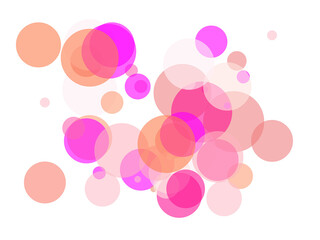 Abstract pink circles with transparent PNG background