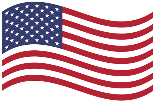waving flag of the United States transparent PNG